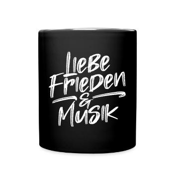 Frieden Liebe Friedensbewegung Statement Freiheit - Tasse einfarbig - Schwarz - Vorne