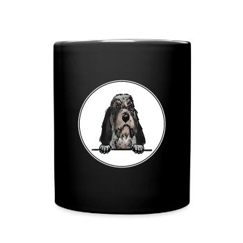Griffon Bleu De Gascogne Chien pour Peeking Dog Lover - Mug uni - noir - Devant