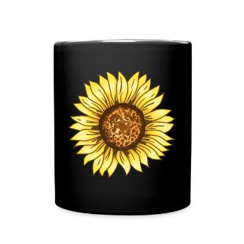 Sonnenblume Grafik Sommer Urlaub Urlaub Geschenk - Tasse einfarbig - Schwarz - Vorne