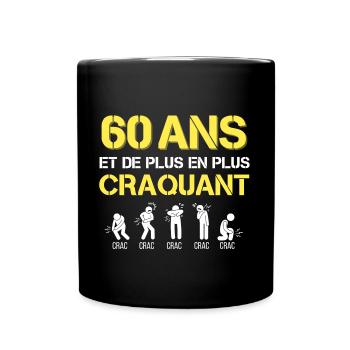 Cadeau Homme Humour Anniversaire 60 ans - Mug uni - noir - Devant