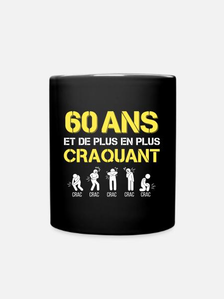 Cadeau Homme Humour Anniversaire 60 ans - Mug uni - noir