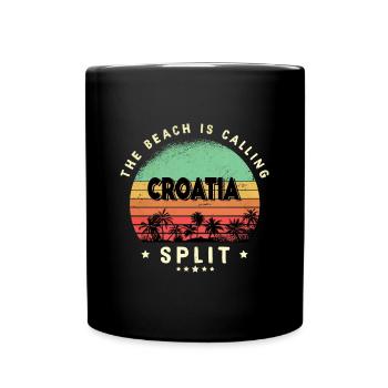 Split Kroatien Strand Design - Tasse einfarbig - Schwarz - Vorne