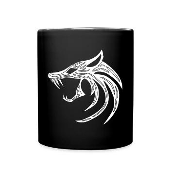 Loup démoniaque blanc - Mug uni - noir - Devant