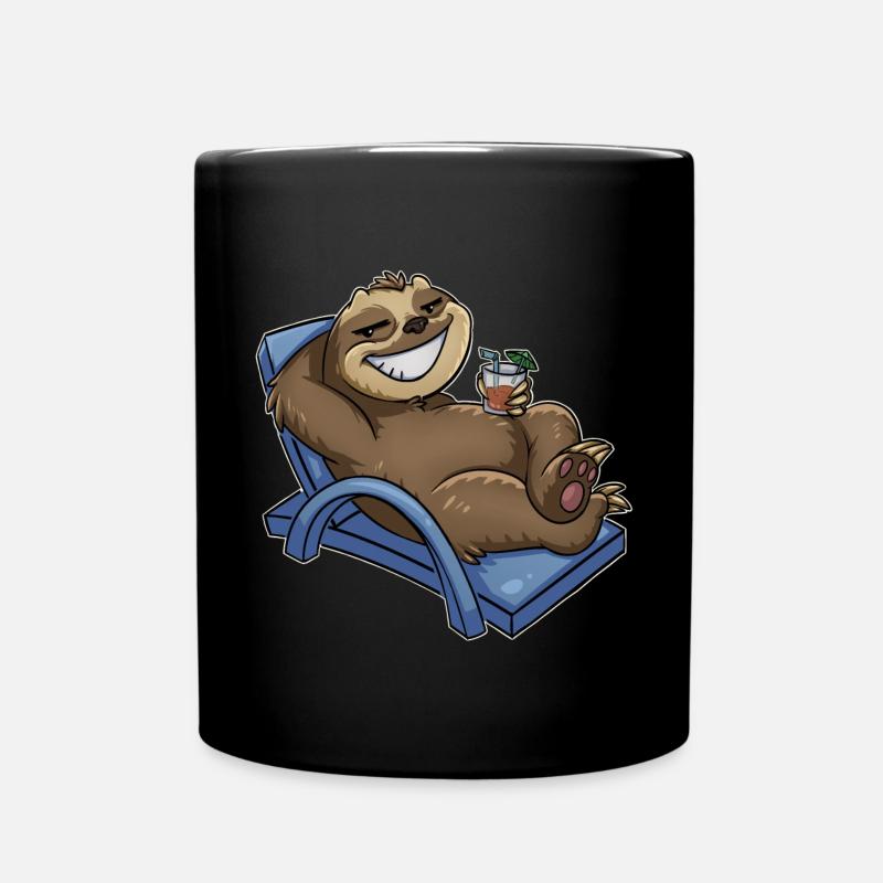 Faultier - Tasse einfarbig - Schwarz