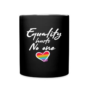 Rainbow Heart Statement Amour Paix - Mug uni - noir - Devant