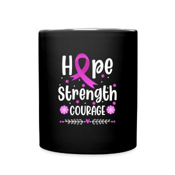 Hope Fuck Combattant du cancer - Mug uni - noir - Devant