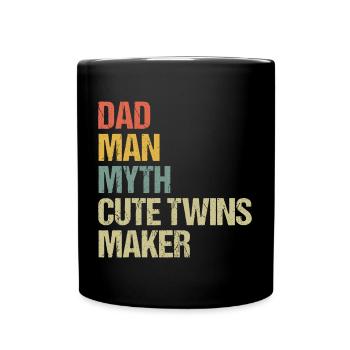 Vintage Dad The Man Myth Twin Maker Funny - Full Colour Mug - black - Front