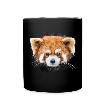 Roter Panda - Tasse einfarbig - Schwarz - Vorne