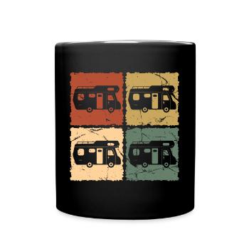 Camping-car au look vintage - Mug uni - noir - Devant