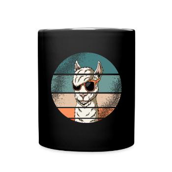 Lama Alpaca Animals Retro Vintage Idée Cadeau - Mug uni - noir - Devant