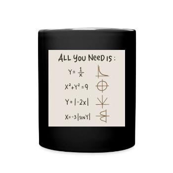 All You Need Is Mathe - Tasse einfarbig - Schwarz - Vorne