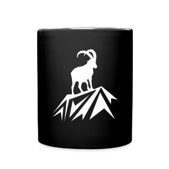 Steinbock Wandern Berge - Tasse einfarbig - Schwarz - Vorne