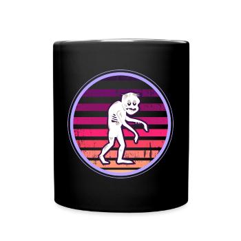 Retro Zombie T-Shirt Oldschool Zombieapokalypse - Tasse einfarbig - Schwarz - Vorne