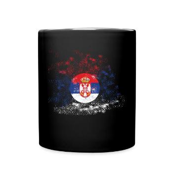 Serbie Coupe du Monde Drapeau Couleurs Épingles - Mug uni - noir - Devant