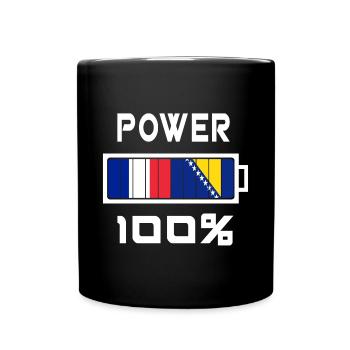 Bosnia and Herzegovina and France 100% Power - Full Colour Mug - black - Front