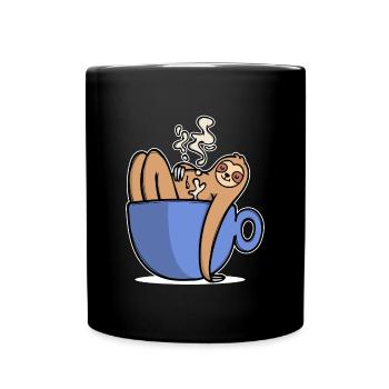Funny sloth coffee caffeine coffee lover - Full Colour Mug - black - Front
