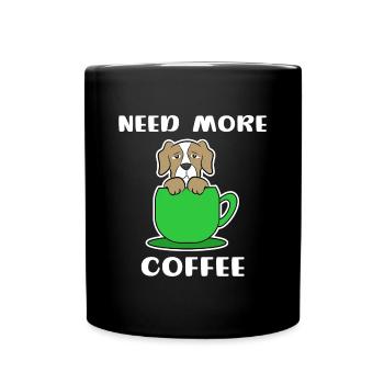 Statement Coffee Dog Caffeine Coffee Cup - Full Colour Mug - black - Front