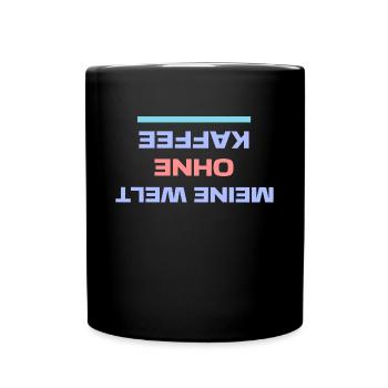 Humorvoll Statement Koffein Kaffee Kaffeeliebhabe - Tasse einfarbig - Schwarz - Vorne