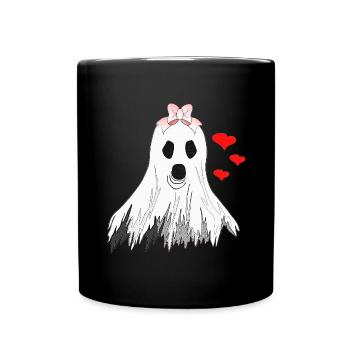 geister, mädchen, halloween Outfit, herzen - Tasse einfarbig - Schwarz - Vorne