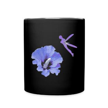 bezaubernde elfen oberteile, Hibiskusblüte - Tasse einfarbig - Schwarz - Vorne