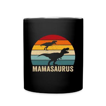 Retro mamasaurus mama dino dinosaur mother - Full Colour Mug - black - Front