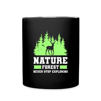 Forêt Arbres Bois Forêt Animal - Mug uni - noir - Devant