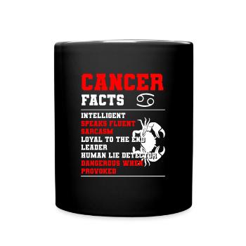 Cancer Signe du zodiaque Superstition Étoiles - Mug uni - noir - Devant