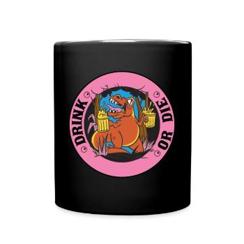 Saufen Bier Trinken - Lustiges Saufen - Tasse einfarbig - Schwarz - Vorne