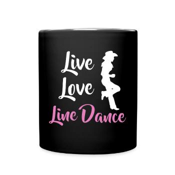 Live Love Line Dance Musique Country Dicton - Mug uni - noir - Devant