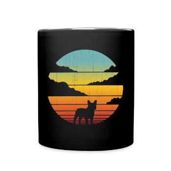 Französiche Bulldogge Sunset French Bulldog - Full Colour Mug - black - Front