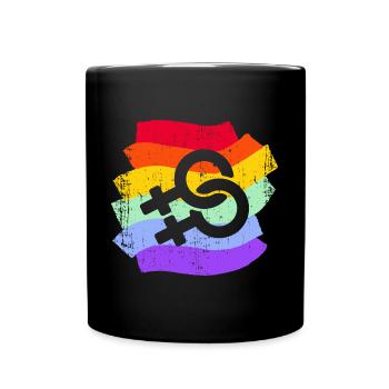 LGBT LGBTQ Rainbow Flag Femmes Lesbiennes - Mug uni - noir - Devant