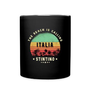 Stintino Italien Strand Design - Tasse einfarbig - Schwarz - Vorne
