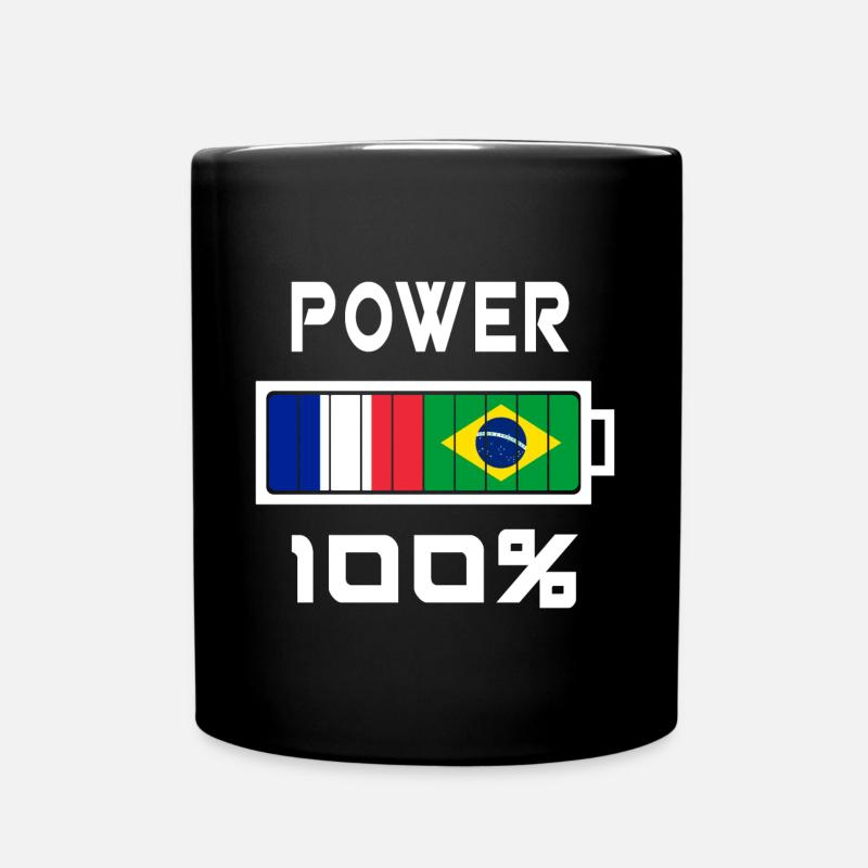 Le Brésil et la France alimentent 100% - Mug uni - noir