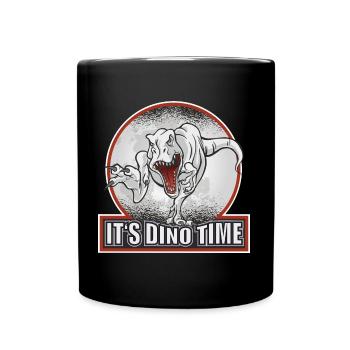 Dinosaurier T-Rex Its dino time - Tasse einfarbig - Schwarz - Vorne