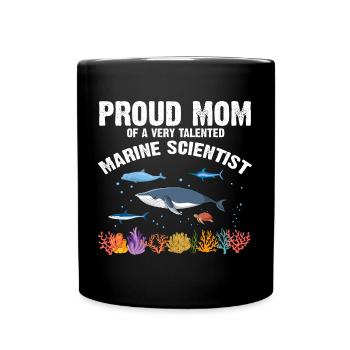 Proud Mom Marine Biologist Marine Biology Sea - Full Colour Mug - black - Front