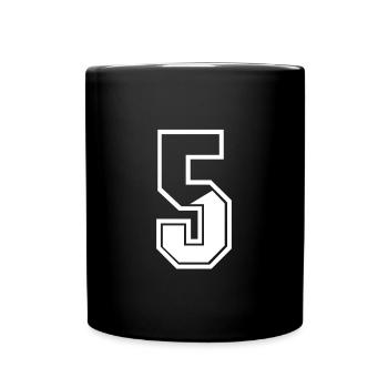 5 ans maillot numéro 5 T-shirt numéro 5 - Mug uni - noir - Devant