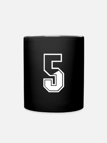 5 Jahre Trikot Nummer 5 T-shirt Nummer 5 - Tasse einfarbig - Schwarz
