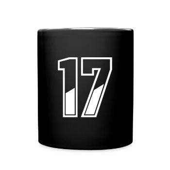 17 ans maillot numéro 17 T-shirt numéro 17 - Mug uni - noir - Devant
