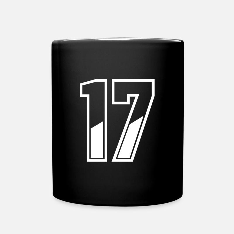 17 ans maillot numéro 17 T-shirt numéro 17 - Mug uni - noir