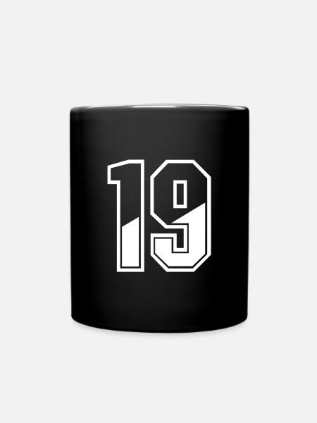 19 ans maillot numéro 19 T-shirt numéro 19 - Mug uni - noir