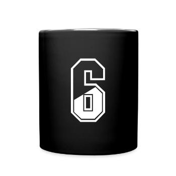 6 years jersey number 6 T-shirt number 6 - Full Colour Mug - black - Front