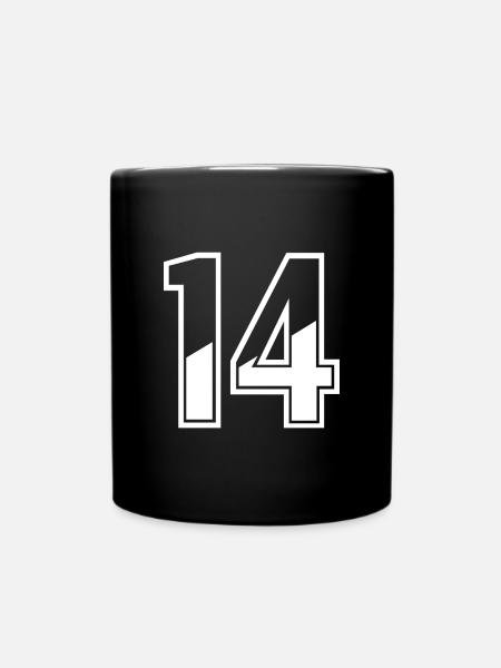 14 Jahre Trikot Nummer 14 T-shirt Nummer 14 - Tasse einfarbig - Schwarz