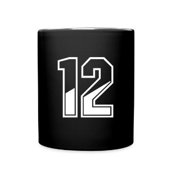 12 years jersey number 12 T-shirt number 12 - Full Colour Mug - black - Front