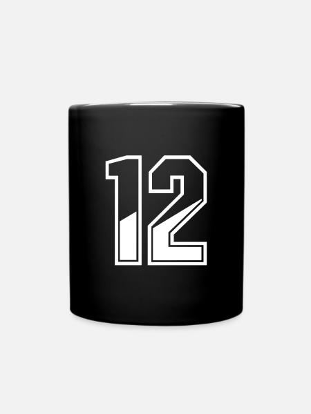 12 ans maillot numéro 12 T-shirt numéro 12 - Mug uni - noir