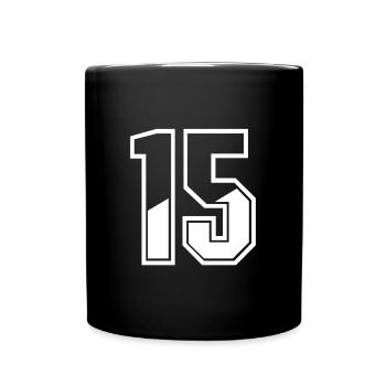 15 Jahre Trikot Nummer 15 T-shirt Nummer 15 - Tasse einfarbig - Schwarz - Vorne