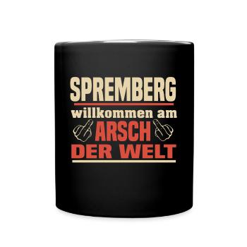 Arsch der Welt Spremberg - Tasse einfarbig - Schwarz - Vorne