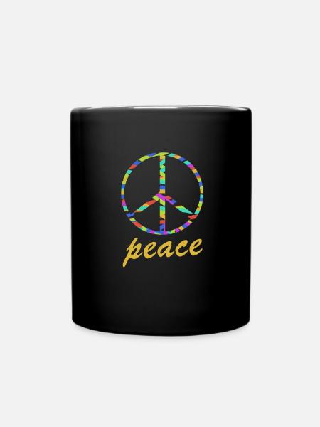 frieden peace - Tasse einfarbig - Schwarz