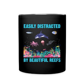 Récifs Océan Mer Biologiste Marin Plongeur Plongeurs - Mug uni - noir - Devant