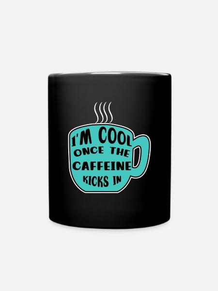 Caféine Coffee Drinker Coffee Cup Coffee Déclaration - Mug uni - noir