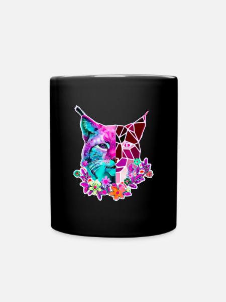 Lynx Cat Couleurs d’été - Mug uni - noir